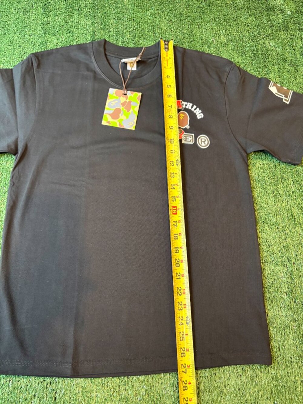 BAPE Varsity Style Logo Tee Black NWT - Picture 8 of 9